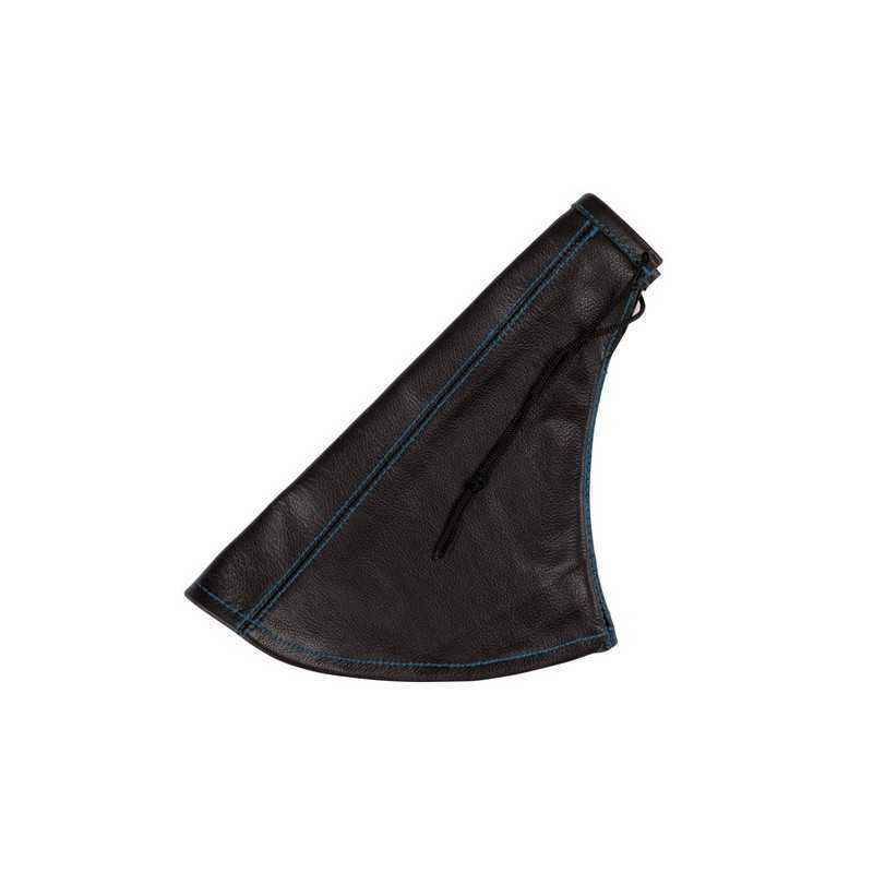 Cuffia in pelle leva freno a mano nera - Blu