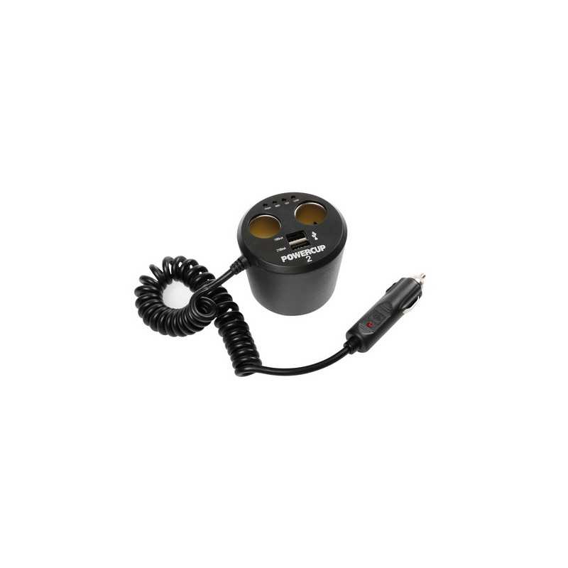 Power cup 2 multipresa con Usb e tester batteria 12V