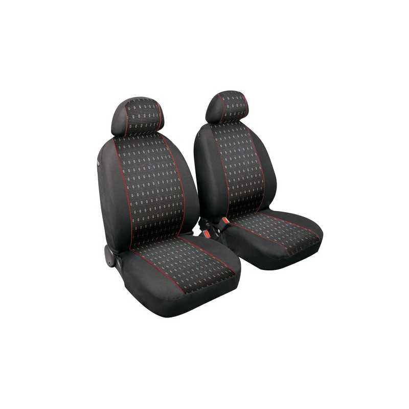 Square coppia coprisedili anteriori in jacquard - Rosso