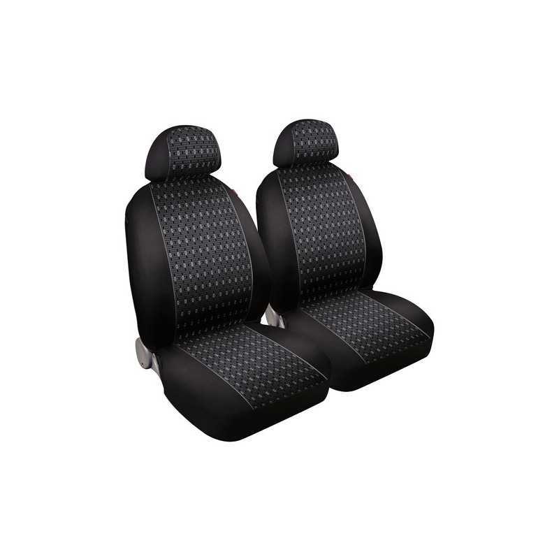 Square coppia coprisedili anteriori in jacquard - Nero