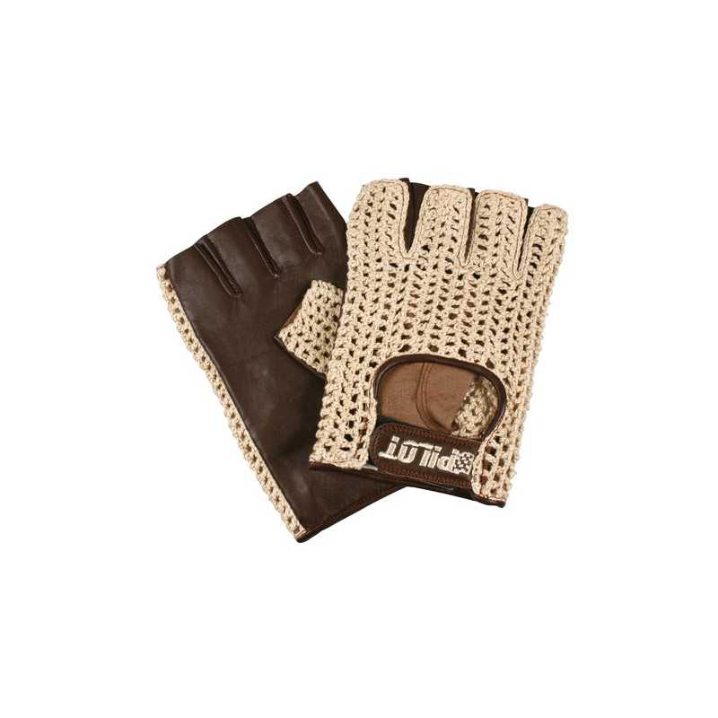 Pilot-1 guanti guida mezze dita - XL - Marrone