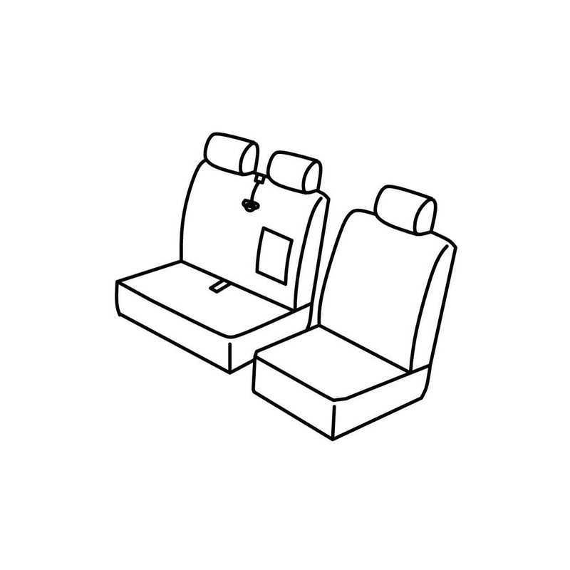 Set coprisedili Superior - Nero Blu - Fiat Scudo (van) (01 95 12 06) - Peugeot Expert (van) (10 95 12 06)