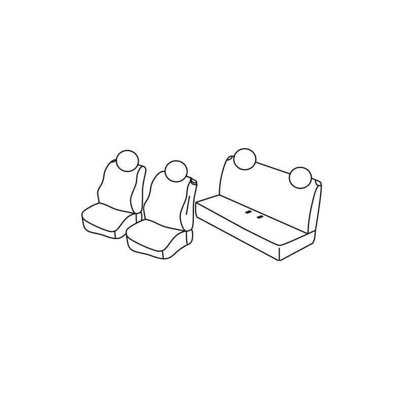 Set coprisedili Superior - Nero Rosso - Fiat 500 (07 07 06 15) - Fiat 500C (07 09 06 15)