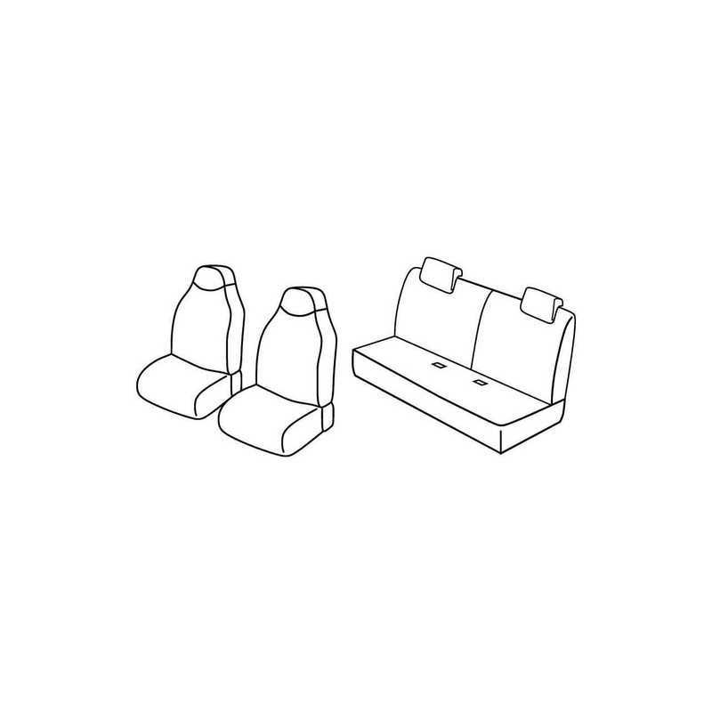 Set coprisedili Superior - Nero Blu - Citroen C1 3p (03 12 05 14) - Citroen C1 5p (03 12 05 14) - Peugeot 107 3p (03 12 12 14) -