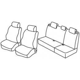 Set coprisedili Superior - Nero Rosso - Renault Clio II 3p (03 98 09 05)