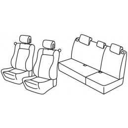 Set coprisedili Superior - Nero Rosso - Renault Clio II 3p (Community Dinamique) (06 01 09 05)