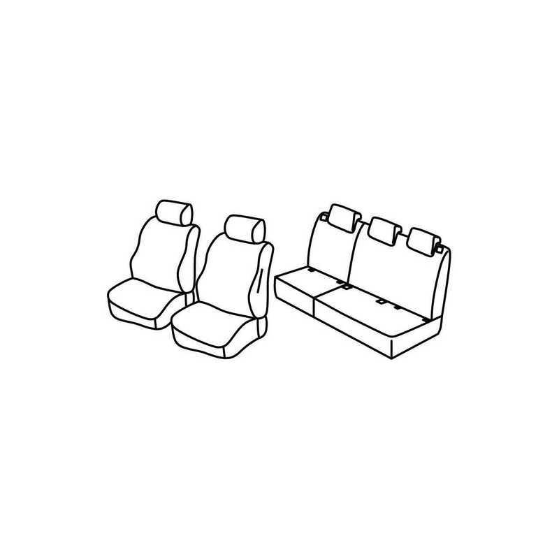 Set coprisedili Superior - Nero Rosso - Citroen C3 Picasso (Seduction) (11 12 09 16)
