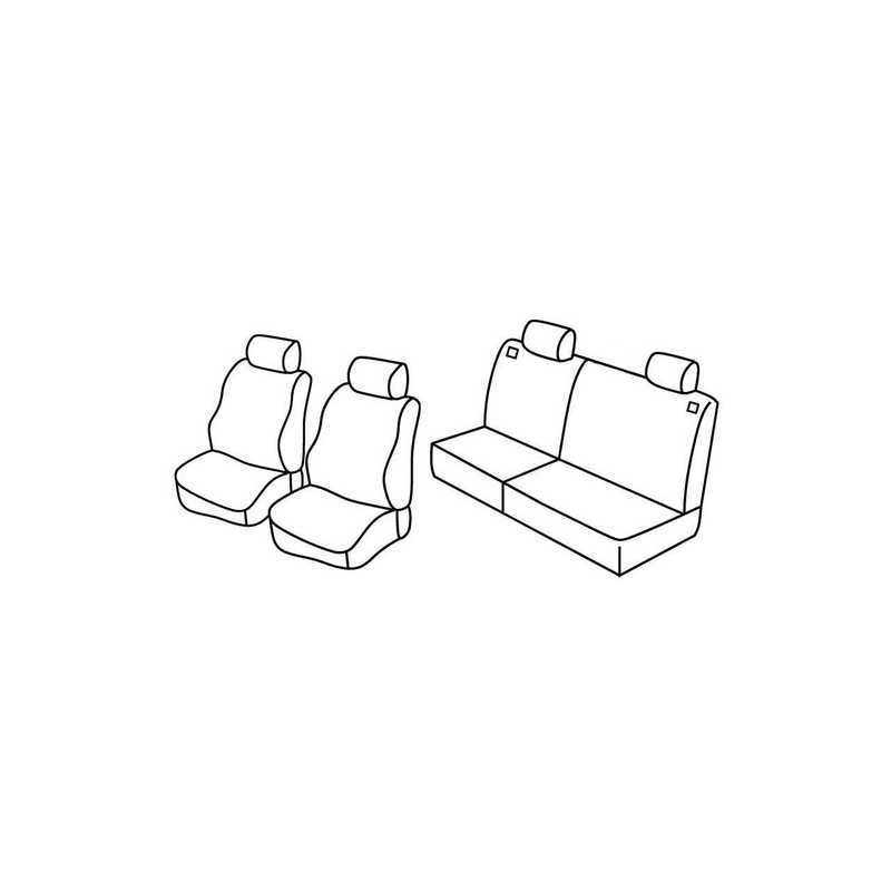 Set coprisedili Superior - Nero Blu - Peugeot 206 3p (fino al 4 2003) (09 98 04 03) - Peugeot 206 5p (no Roland Garros) (09 98 0