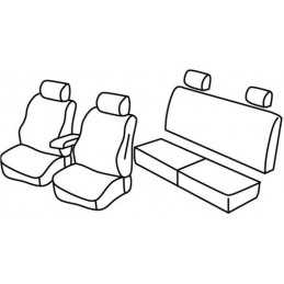 Set coprisedili Superior - Nero Rosso - Toyota Hilux Pick-Up (06 16 )