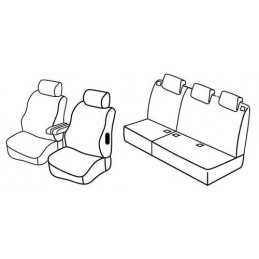 Set coprisedili Superior - Nero Rosso - Citroen Berlingo Multispace 5p (04 08 08 18) - Peugeot Partner Tepee 5p (05 08 08 18)