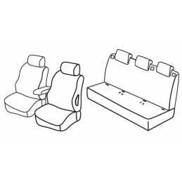 Set coprisedili Superior - Nero Blu - Citroen Nemo 5p (12 08 03 14) - Fiat Qubo 5p (09 08 05 16) - Peugeot Bipper Tepee 5p (03 0