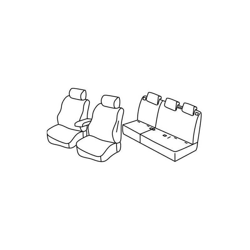 Set coprisedili Superior - Nero Rosso - Fiat Doblò 5p (01 10 ) - Opel Combo Tour 5p (04 12 12 17)
