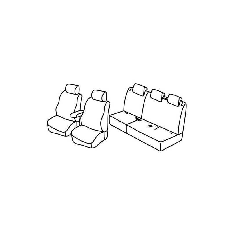 Set coprisedili Superior - Grigio Nero - Fiat Doblò 5p (01 10 ) - Opel Combo Tour 5p (04 12 12 17)