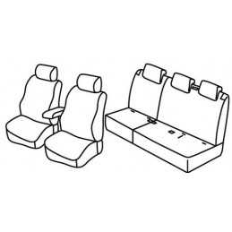 Set coprisedili Superior - Nero Rosso - Fiat Doblò 5p (01 10 ) - Opel Combo Tour 5p (04 12 12 17)