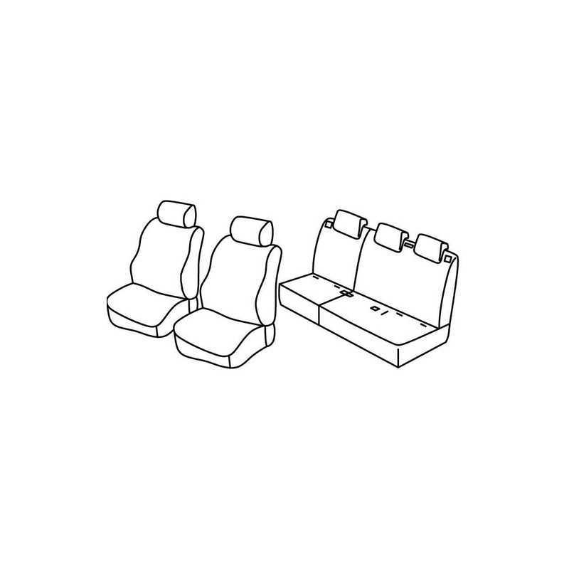 Set coprisedili Superior - Nero Rosso - Fiat Doblò 5p (01 10 ) - Opel Combo Tour 5p (04 12 12 17)