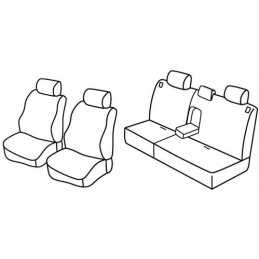Set coprisedili Superior - Nero Rosso - Hyundai Santa Fe (01 01 02 06)