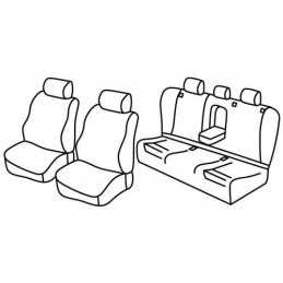 Set coprisedili Superior - Nero Rosso - Mercedes Classe C 4p (02 07 02 14)
