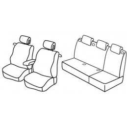 Set coprisedili Superior - Nero Blu - Renault Megane III C-C (06 10 02 14)