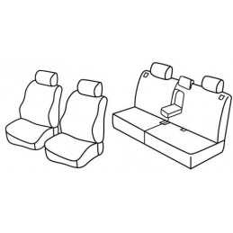 Set coprisedili Superior - Nero Rosso - Toyota Land Cruiser 5p (12 02 10 09)