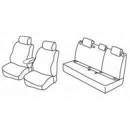 Set coprisedili Superior - Nero Rosso - Volkswagen Passat 4p (Trendline) (12 14 )
