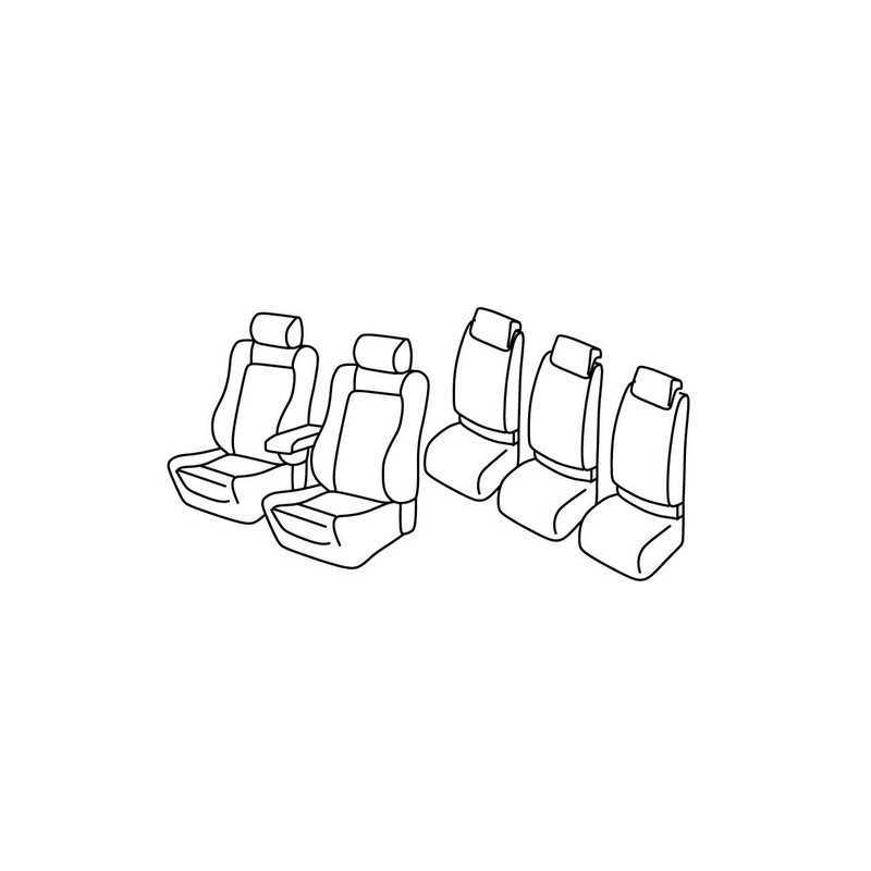 Set coprisedili Superior - Nero Blu - Volkswagen Touran (Highline) (08 10 08 15)