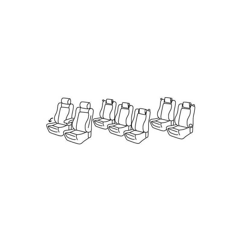 Set coprisedili Superior - Nero Rosso - Volkswagen Sharan (Comfortline Highline) (10 10 )