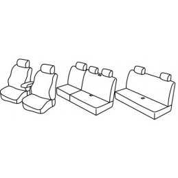 Set coprisedili Superior - Nero Blu - Volkswagen Caddy Maxi Life 5p (Fino al 09 2010) (09 07 09 10)