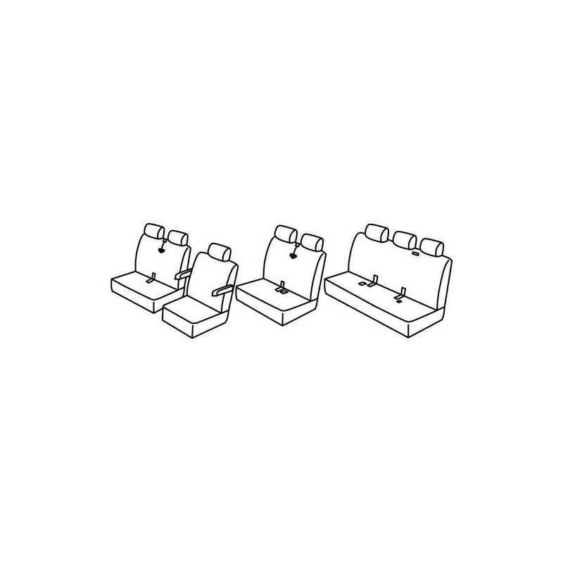 Set coprisedili Superior - Nero Rosso - Volkswagen Transporter T5 (van) (Multivan Caravelle) (04 03 2013)