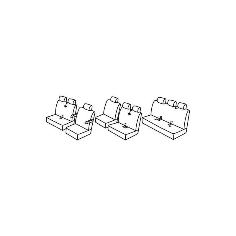 Set coprisedili Superior - Nero Rosso - Volkswagen Transporter T5 (van) (04 03 03 15)