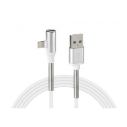 Cavo 90 gradi  Usb   Apple 8 Pin + adattatore auricolari - 100 cm - Bianco