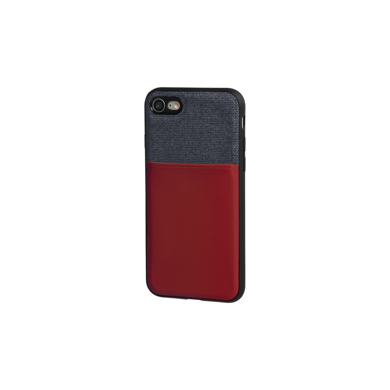 Duo pocket  cover bicolore con inserti metallici - Apple iPhone 7   8 - Blu Bordeaux