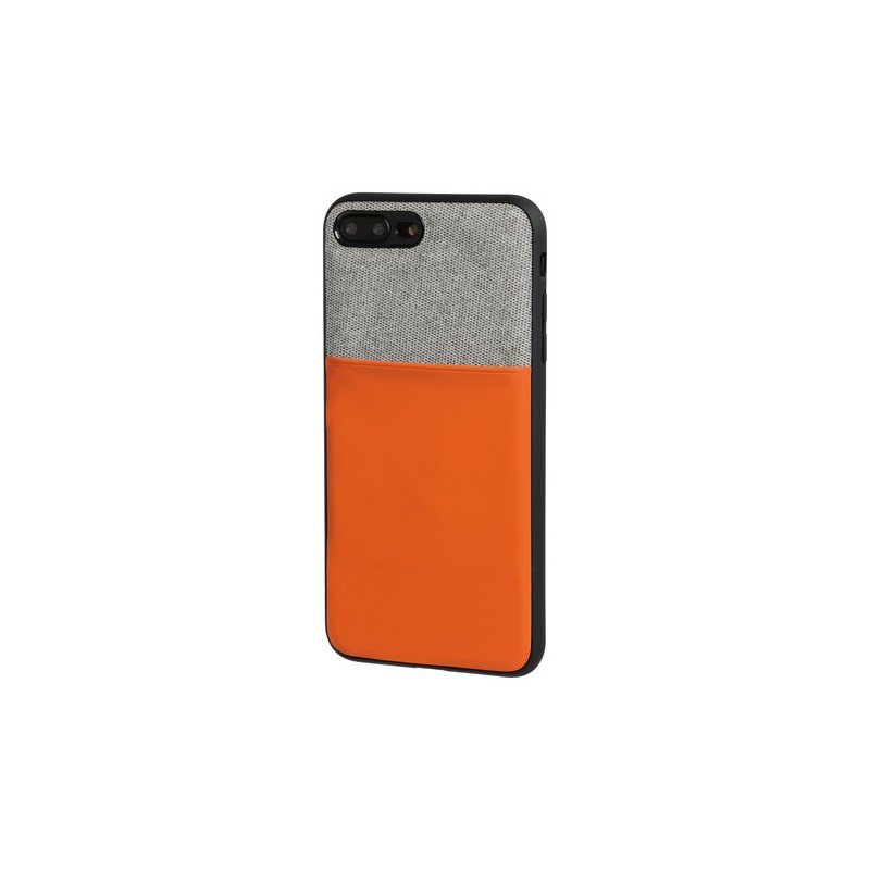 Duo pocket  cover bicolore con inserti metallici - Apple iPhone 7 Plus   8 Plus - Grigio Arancio
