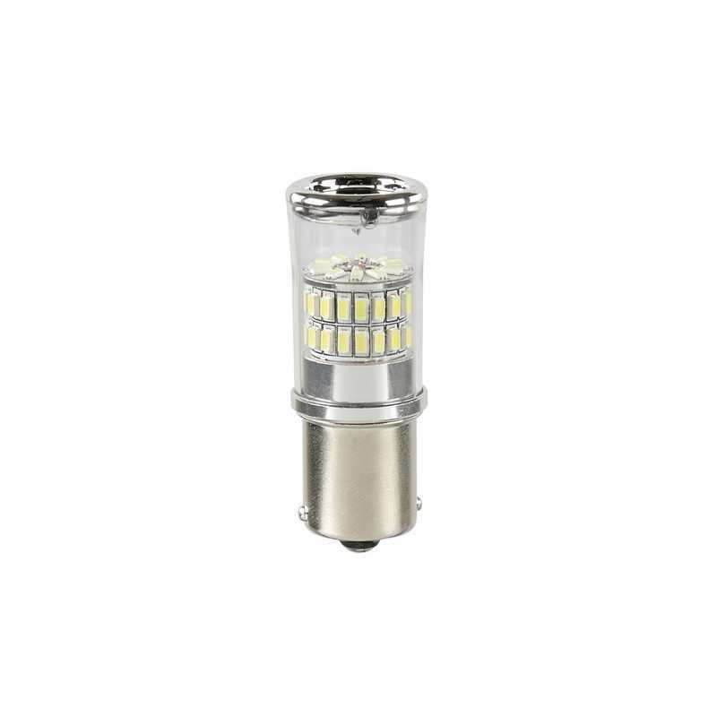 12-28V Mega-Led 48 - 48 SMD x 1 chip - (P21W) - BA15s - 1 pz - D Blister - Bianco - Doppia polarità