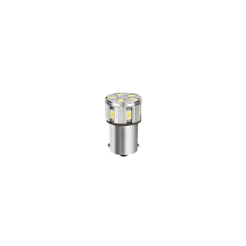 10-30V Mega-Led 11 - 11 SMD x 1 chip - (P21W) - BA15s - 1 pz - D Blister - Bianco - Doppia polarità - Resistenza incorporata