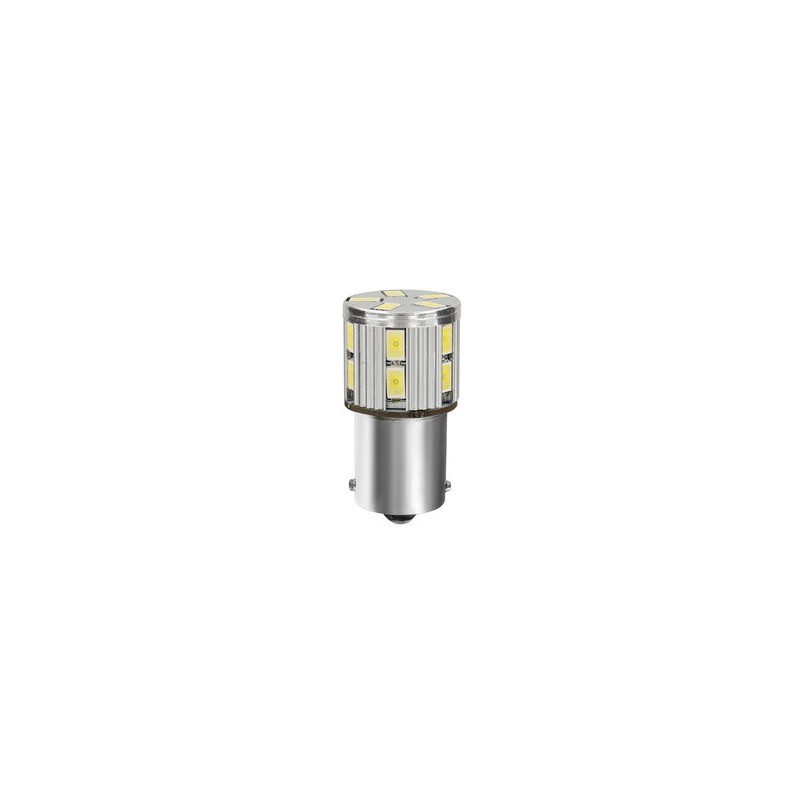 10-30V Mega-Led 17 - 17 SMD x 1 chip - (P21W) - BA15s - 1 pz - D Blister - Bianco - Doppia polarità - Resistenza incorporata