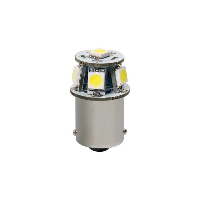 12V Hyper-Led 18 - 6 SMD x 3 chips - (P21W) - BA15s - 1 pz - D Blister - Bianco - Doppia polarità