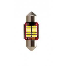 10-30V Mega-Led 10 - 10 SMD x 1 chip - 12x31 mm - SV8 5-8 - 1 pz - D Blister - Bianco - Doppia polarità - Resistenza incorporat