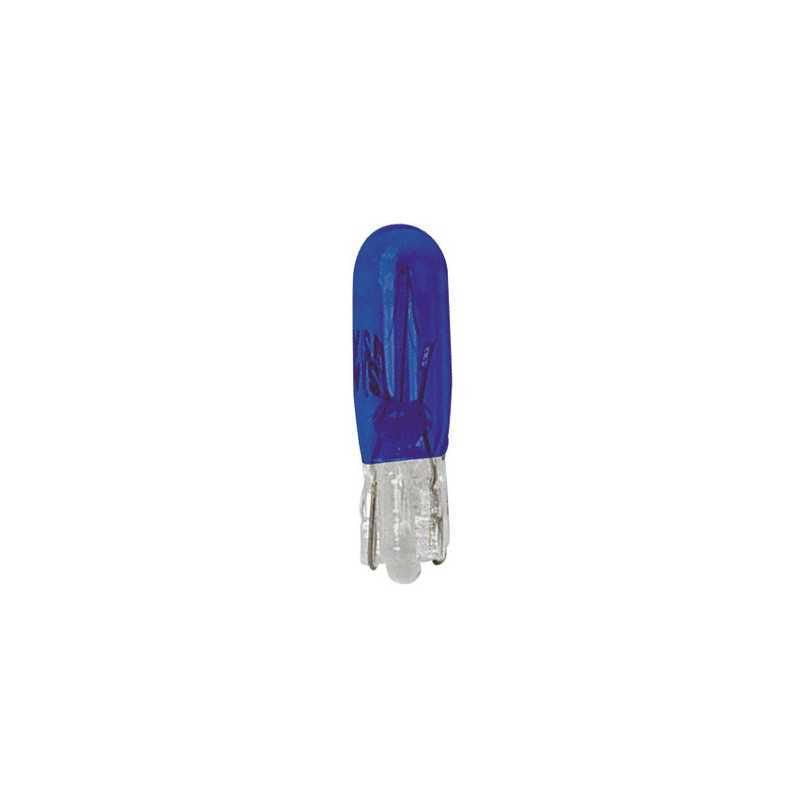 12V Lampada con zoccolo vetro - (T5) - 1 2W - W2x4 6d - 2 pz - D Blister - Blu
