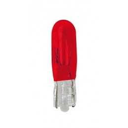 12V Lampada con zoccolo vetro - (T5) - 1 2W - W2x4 6d - 2 pz - D Blister - Rosso