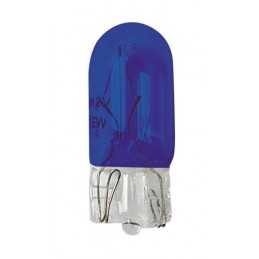 12V Lampada con zoccolo vetro - (W5W) - 5W - W2 1x9 5d - 2 pz - D Blister - Blu