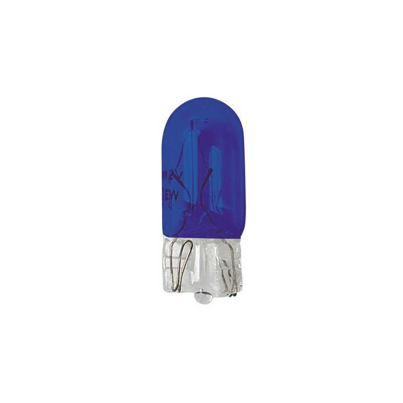 12V Lampada con zoccolo vetro - (W5W) - 5W - W2 1x9 5d - 2 pz - D Blister - Blu