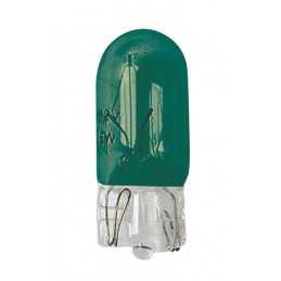 12V Lampada con zoccolo vetro - (W5W) - 5W - W2 1x9 5d - 2 pz - D Blister - Verde