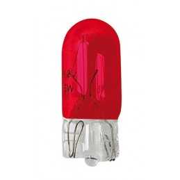 12V Lampada con zoccolo vetro - (W5W) - 5W - W2 1x9 5d - 2 pz - D Blister - Rosso