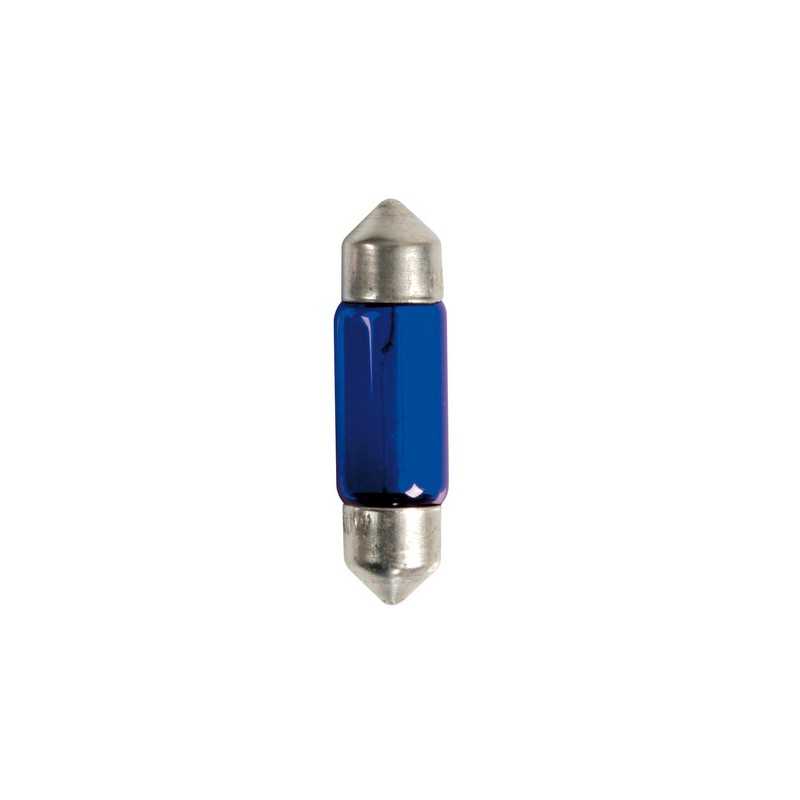 12V Blue Dyed Glass Lampada siluro - (C10W) - 11x35 mm - 10W - SV8 5-8 - 2 pz - D Blister