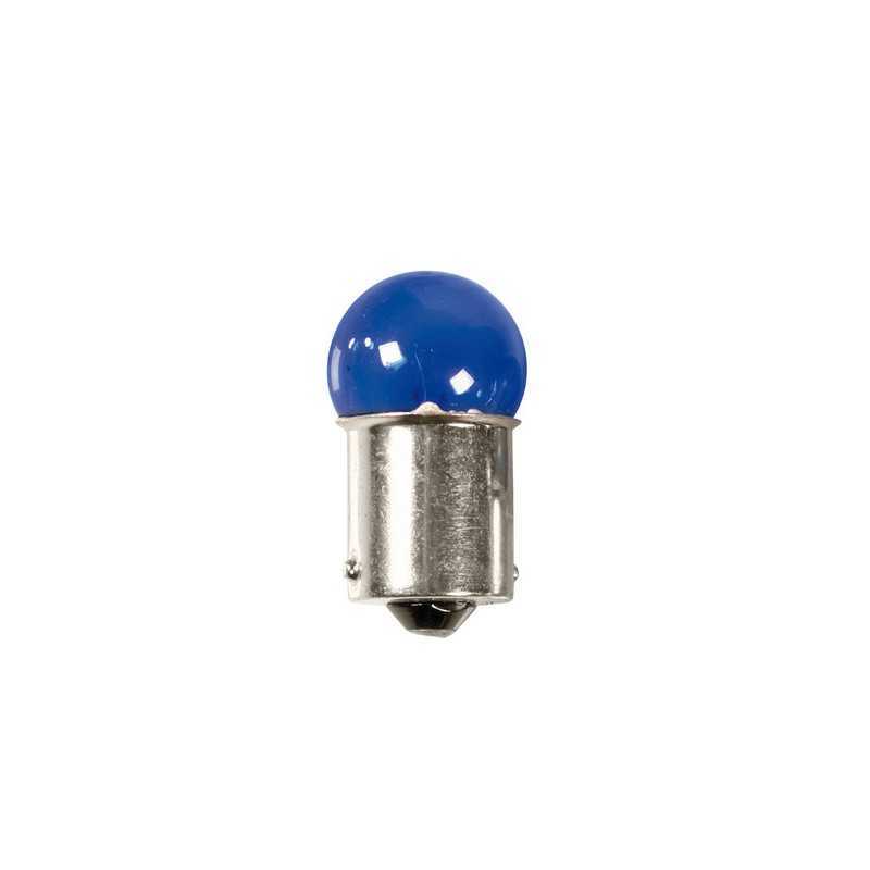 12V Blue Dyed Glass Lampada sferica - (R5W) - 5W - BA15s - 2 pz - D Blister