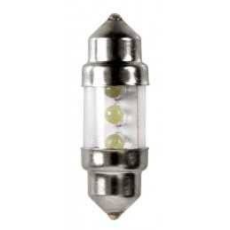 12V Lampada siluro 3 Led - 10x31 mm - SV8 5-8 - 2 pz - Scatola - Bianco
