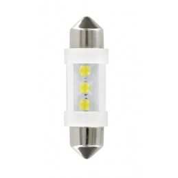 12V Lampada siluro 3 Led - (C5W) - 10x35 mm - SV8 5-8 - 2 pz - Scatola - Bianco