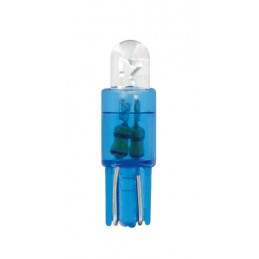 12V Micro lampada zoccolo plastica 1 Led - (T5) - W2x4 6d - 2 pz  - Scatola - Blu