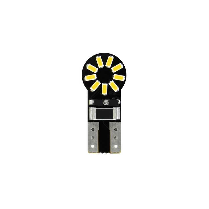 12V Hyper-Led 18 - 18 SMD x 1 chips - (T10) - W2 1x9 5d - 2 pz - Scatola - Bianco - Doppia polarità - Resistenza incorporata