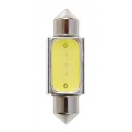 12V Mega-Led 5 - 2 super chips + 3 chips - (C5W) - 12x36 mm - SV8 5-8 - 1 pz - D Blister - Bianco - Resistenza incorporata